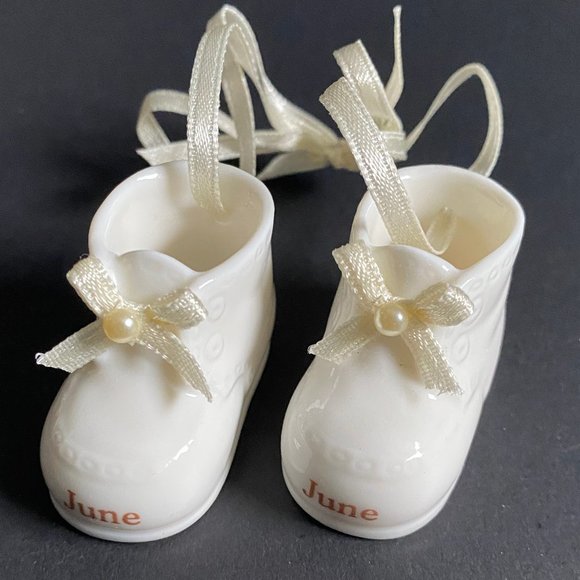 🎁 June Baby Porcelain Baby Booties Ornament - Picture 4 of 10